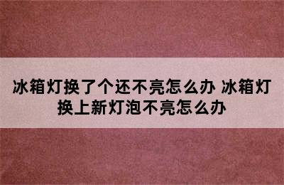 冰箱灯换了个还不亮怎么办 冰箱灯换上新灯泡不亮怎么办